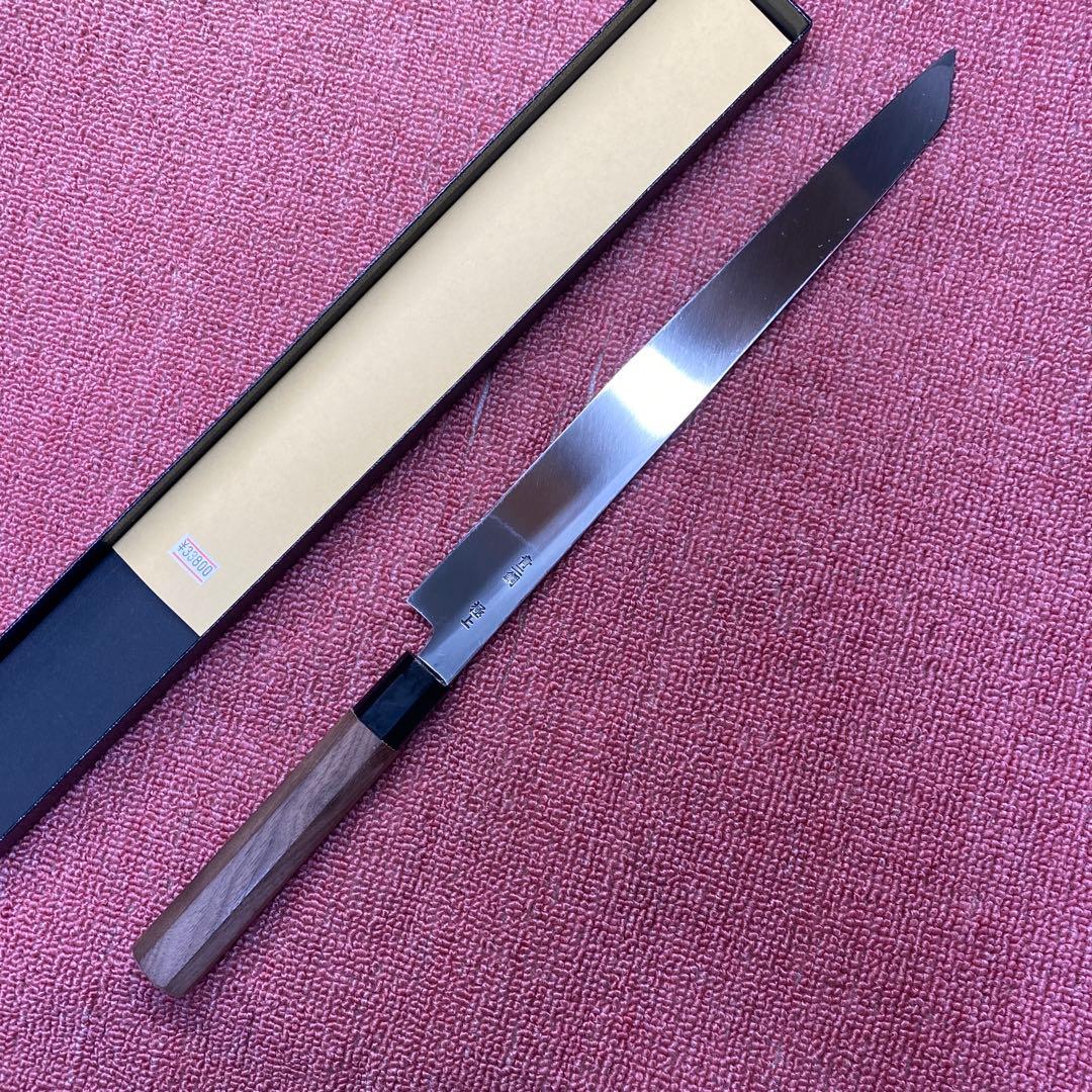 青二鋼　勘所切付柳刃包丁　300㎜ 尺0寸