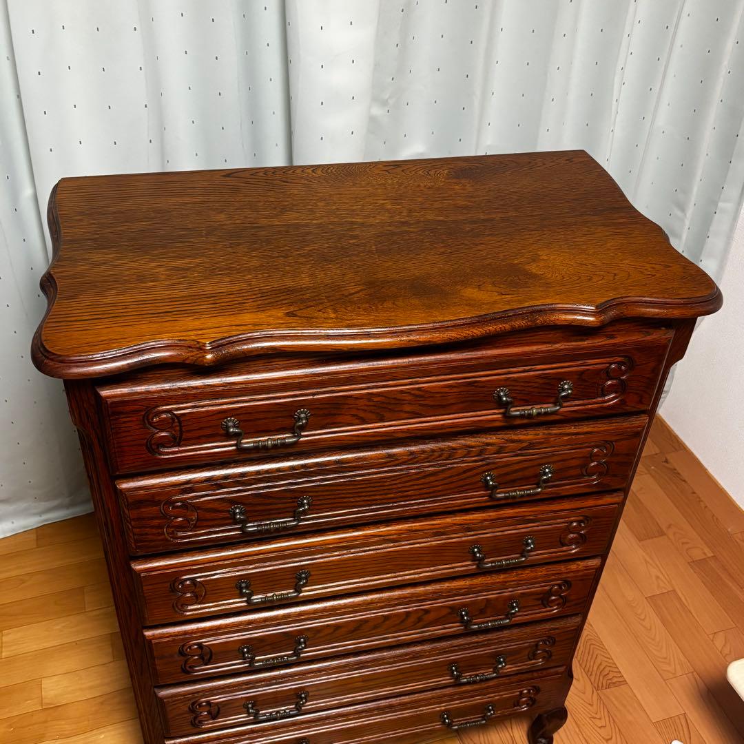 ルーマニア製 6段チェスト チェスト 輸入家具 家具 クラシック　猫脚