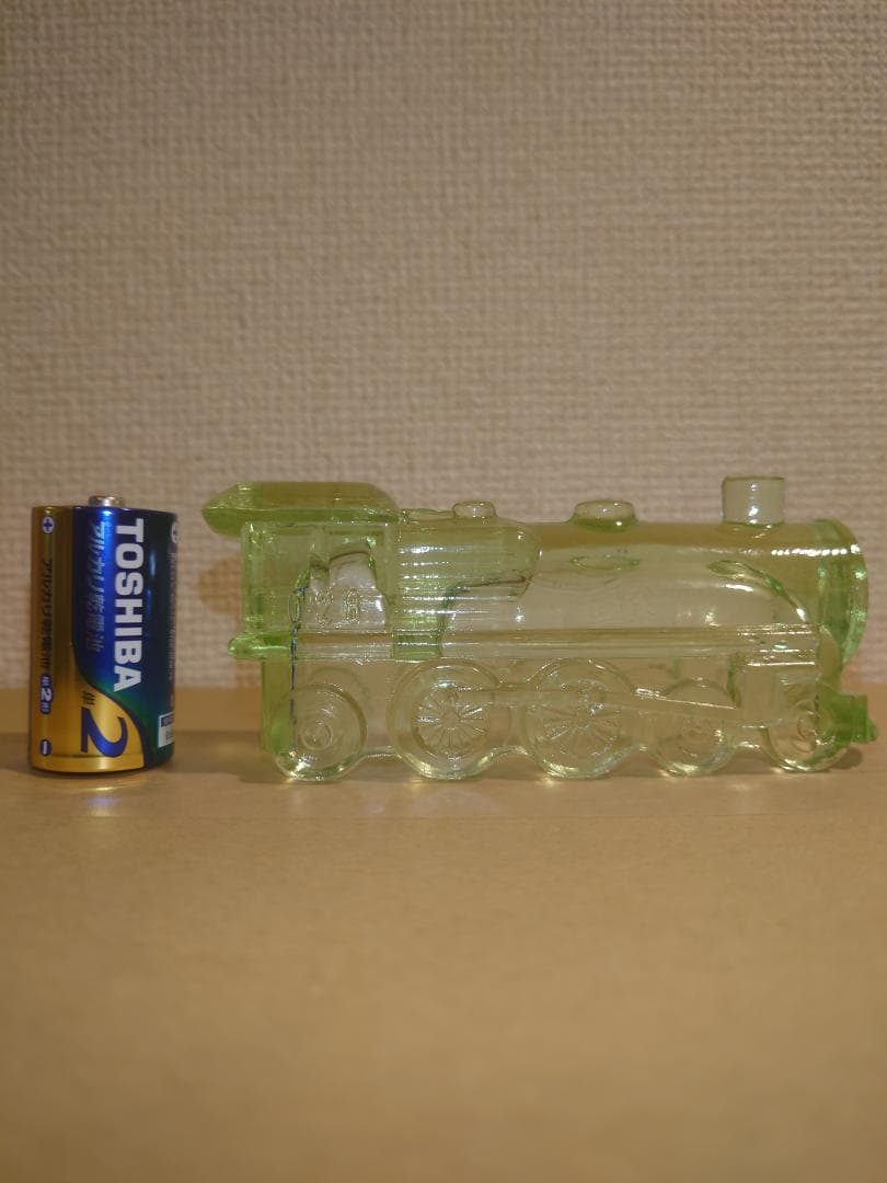 レトロ　ウランガラス　SL蒸気機関車　キャンディーポット　ミニチュア玩具　金平糖