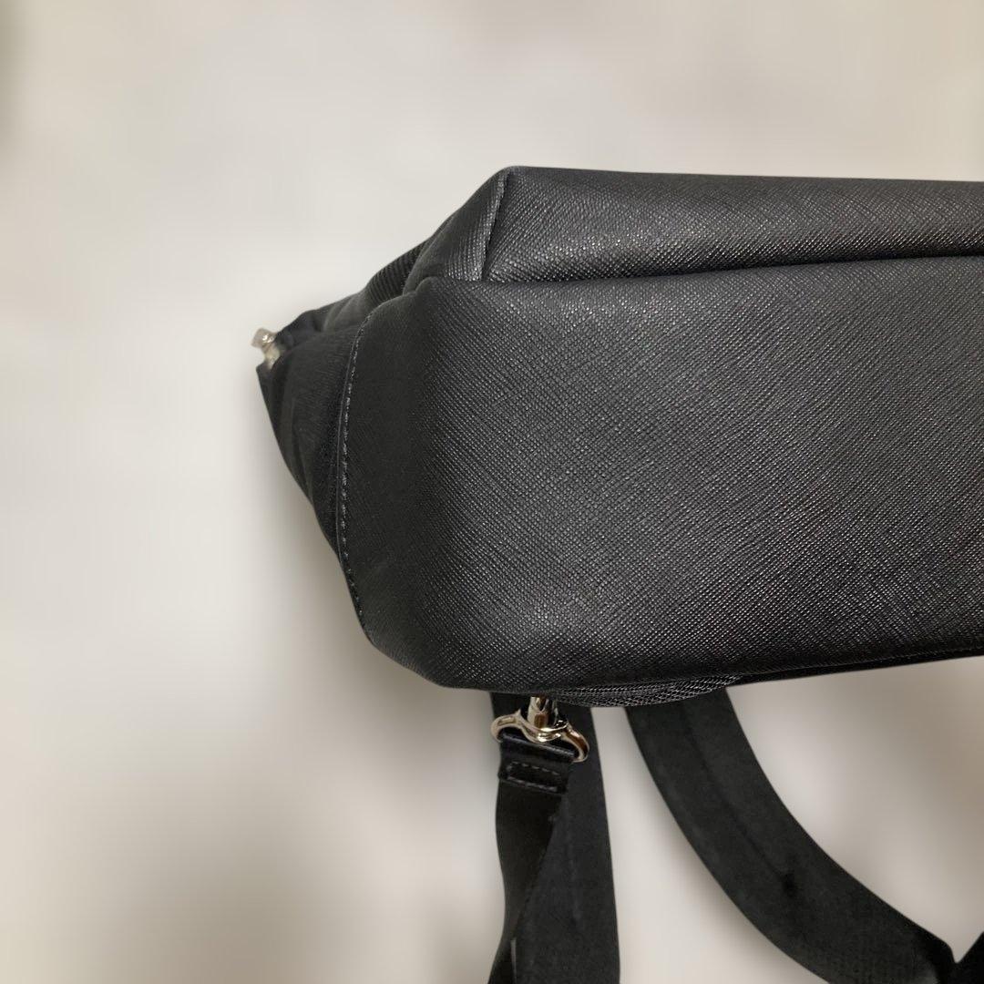 TAKEO KIKUCHI 黒 2WAY ビジネスバッグ ナイロン 合成皮革