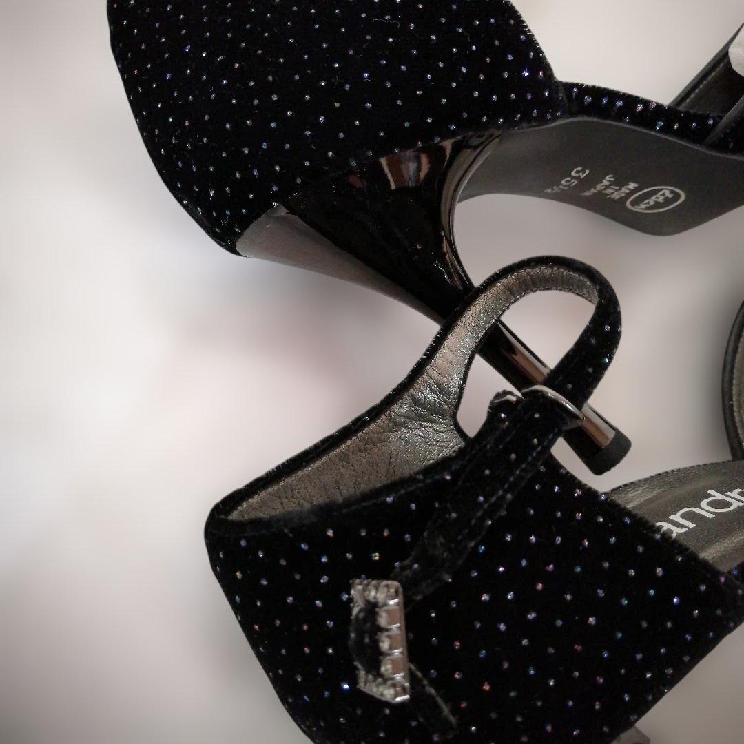 美品 社交ダンス ベロア パンプス シューズ パーティー ヒール 6052