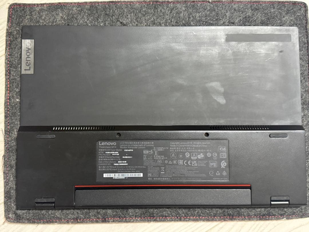 Lenovo ThinkVision M14 ポータブルモニター 本体