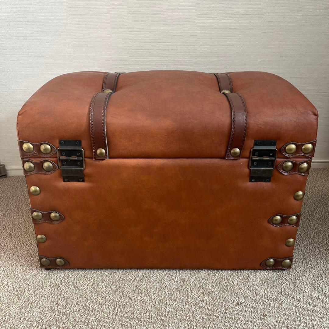 値下げ！アンティーク調スツール　宝箱型収納ボックス