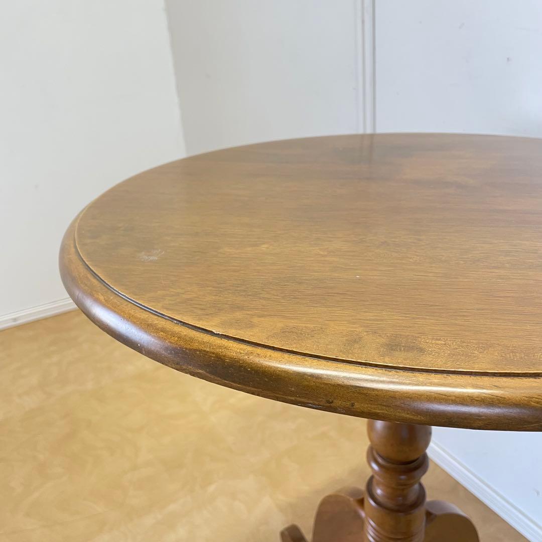 アンティーク調 丸テーブル サイドテーブル カフェテーブル 台 猫脚 木製