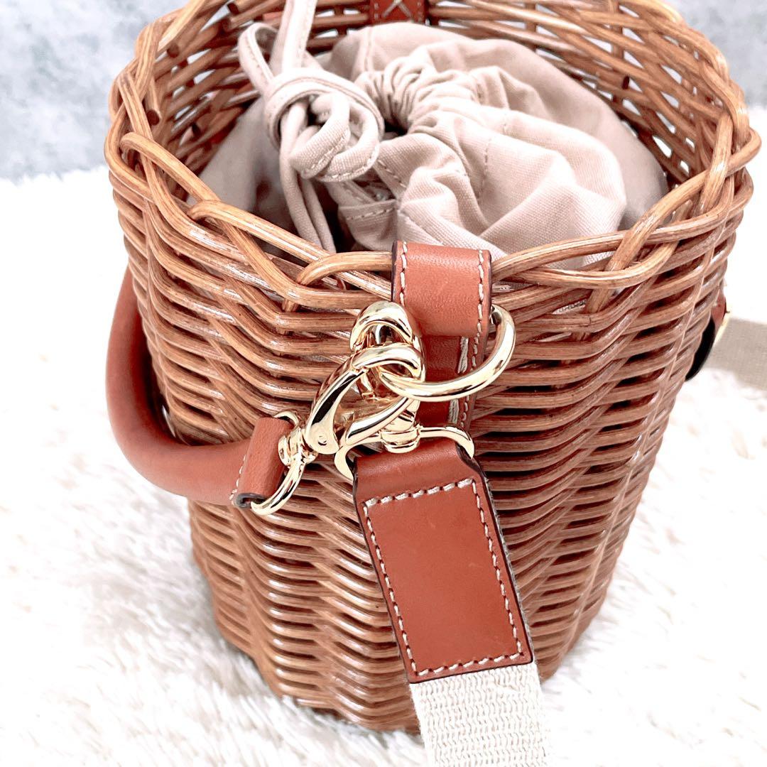 極美品✨ATAO 2WAY かごバッグ ショルダーバッグ ラビットファー付き