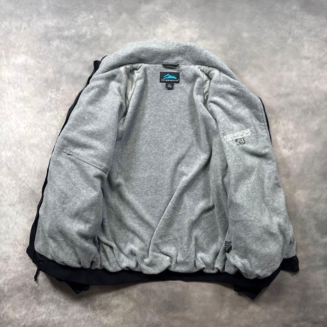 トライマウンテン古着ウォームアップジャケット企業ロゴ裏フリース短丈Y2K U9