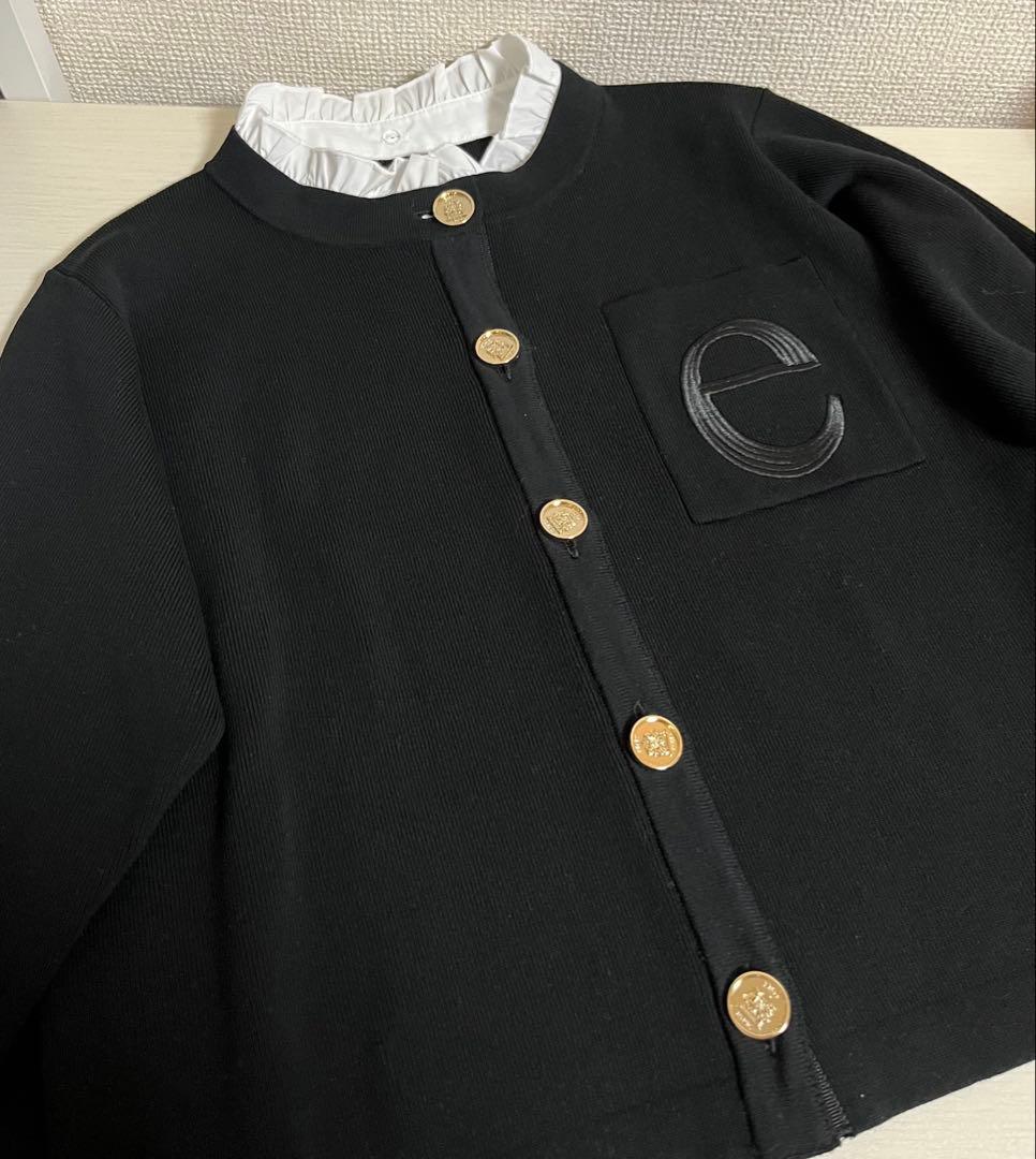 EIMY ISTOIRE Attached collar カーディガン 黒