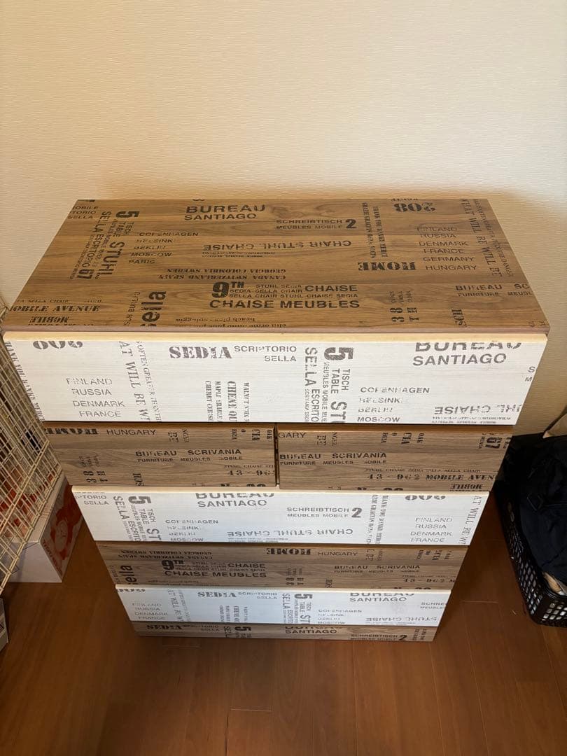 木製5段引き出しラック