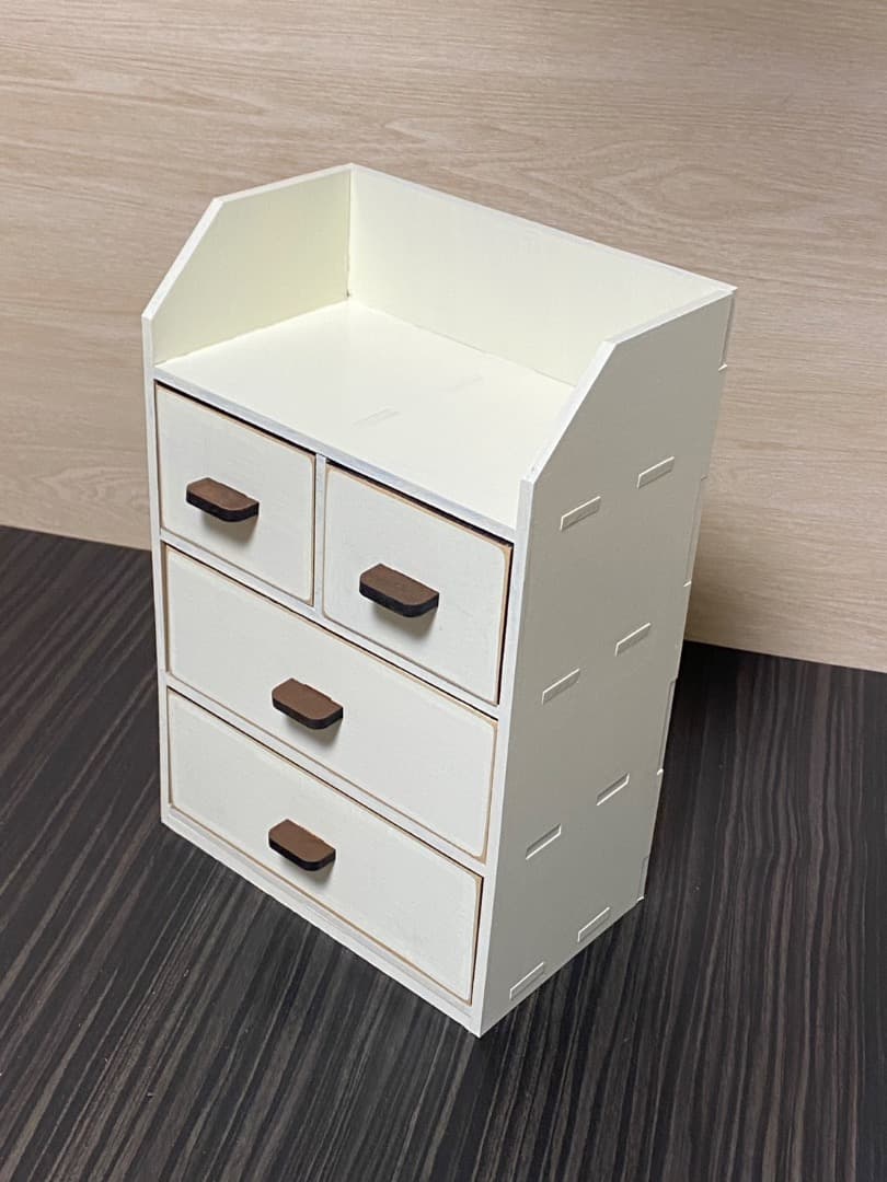 木製小物収納 4段 ホワイト