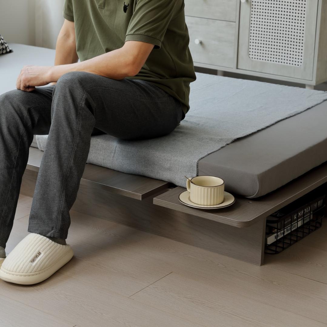 超人気！【幅120cm】ベッド ローベッド ステージベッド ベッドGray