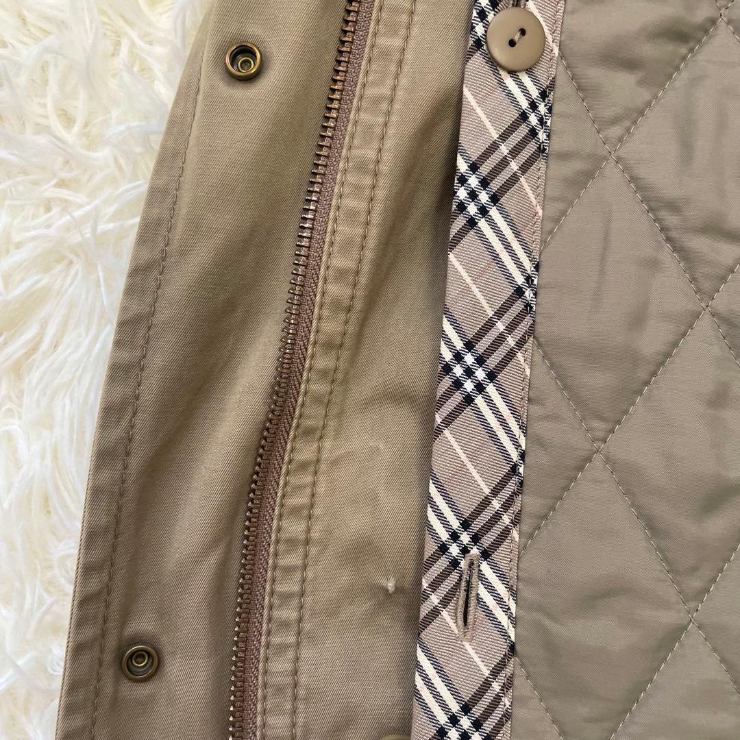 かお☆バーバリーブルーレーベル モッズコート ノバチェック ライナー付き