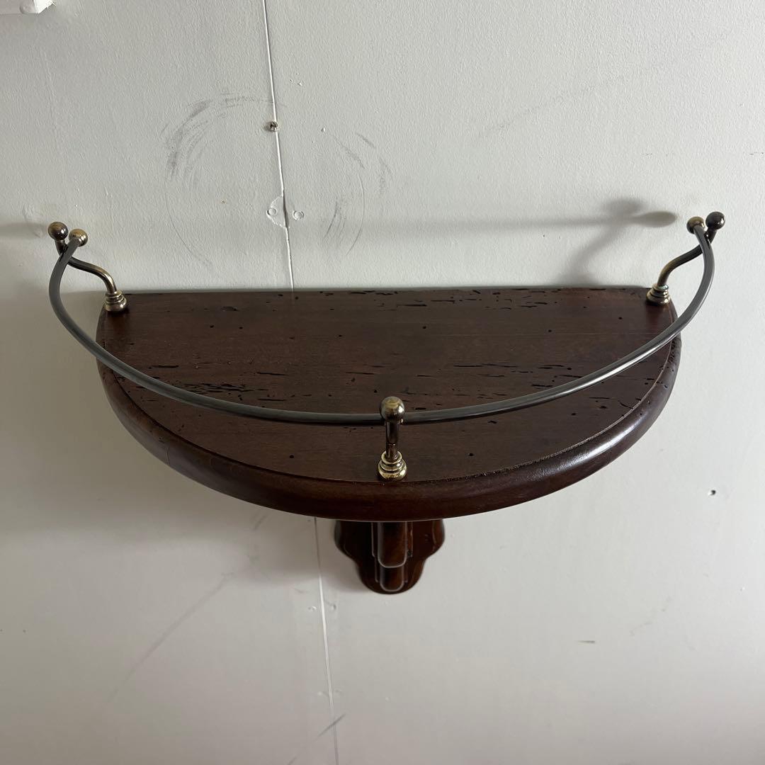 美品 アンティーク調◾️栄進物産 木製無垢材 壁掛けウォールラック 飾り棚