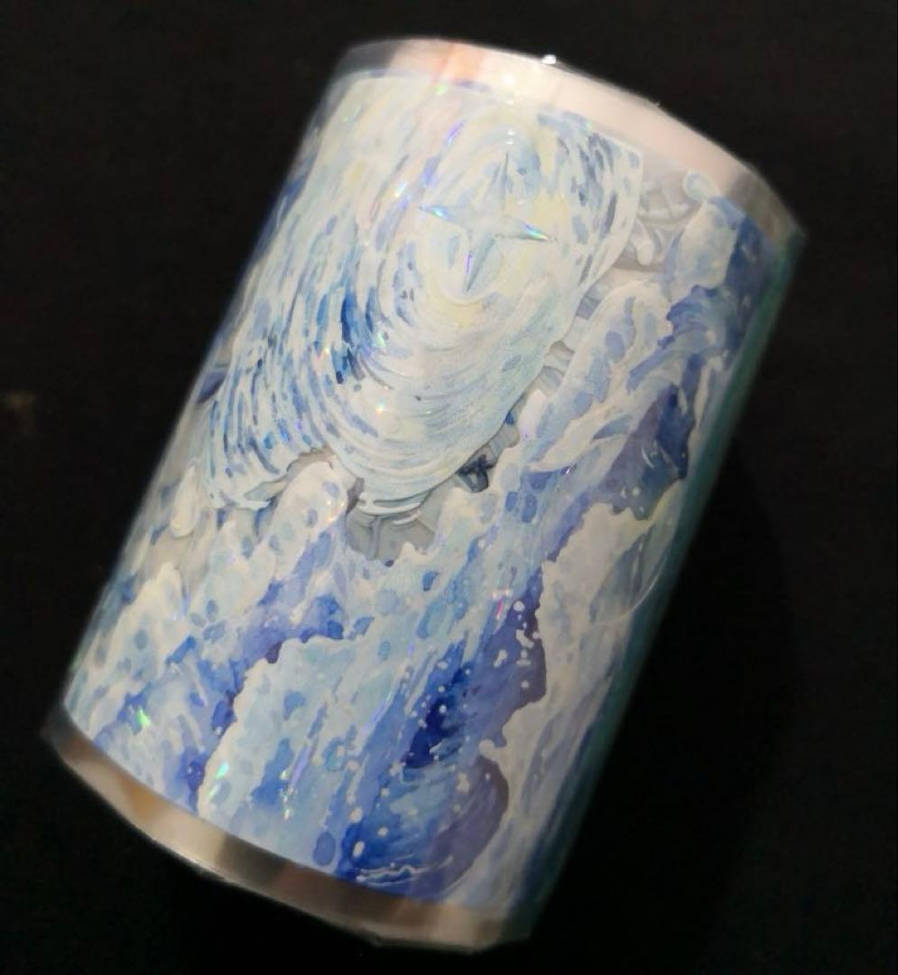 【8575】海外　マステ　3/5/巻売り　貝殻光マスキングテープ　海　波