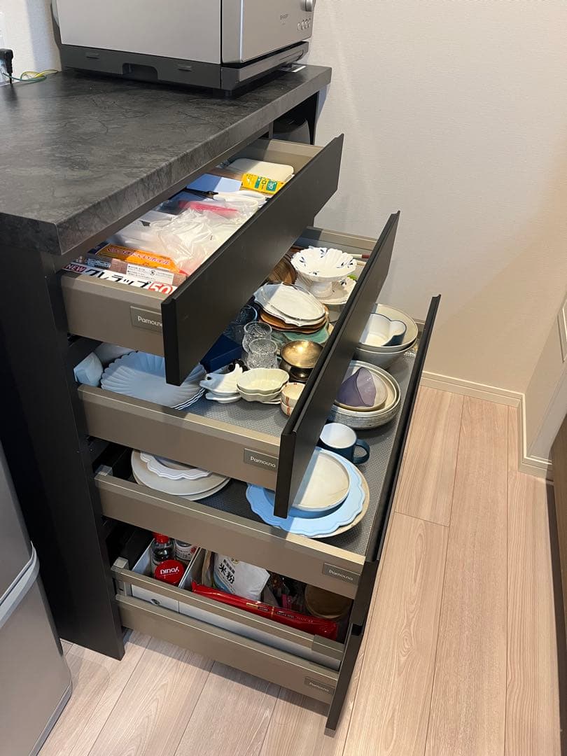 パモウナキッチンカウンター 120×50×94 ハイマットブラック