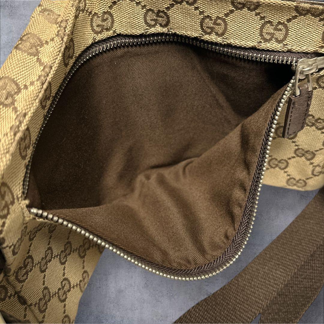 D053/GUCCI グッチ GG キャンバス ボディバッグ ウエストバッグ