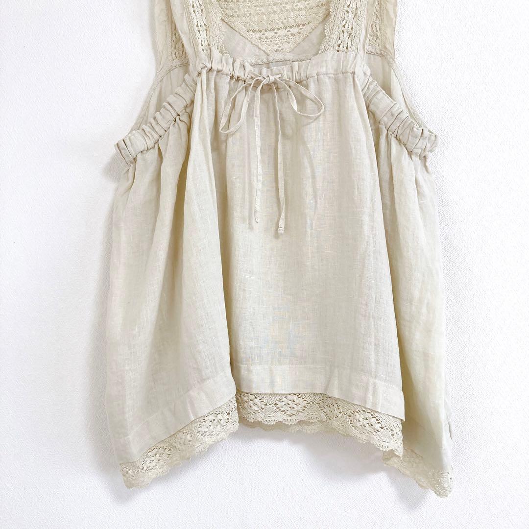 nest Robe　リネン レース キャミソール　F キナリ ゆったり