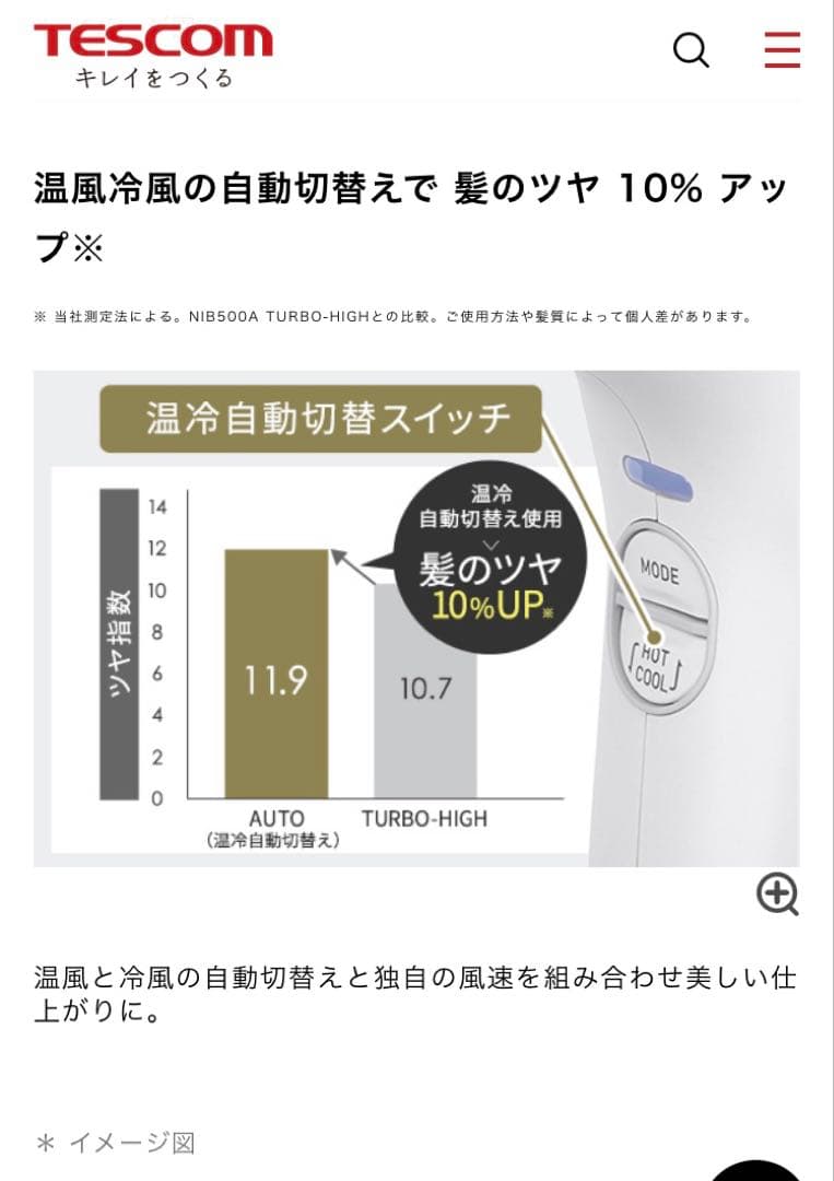 Nobby by TESCOM　テスコム　ヘアドライヤーNIB500B ノビー