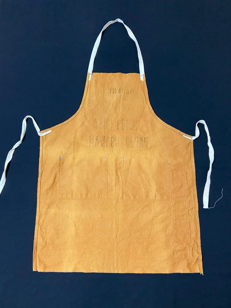50s ワークエプロン　ニュースペーパー　染み込み