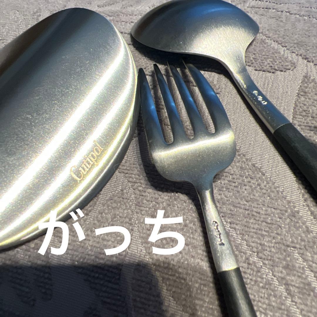 Cutipolクチポールカトラリー8点シルバーブラックフォークスプーンお箸