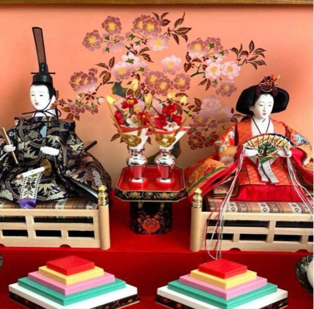 雛人形　コンパクト　雛ケース飾り　オルゴール付き　電球新品交換済