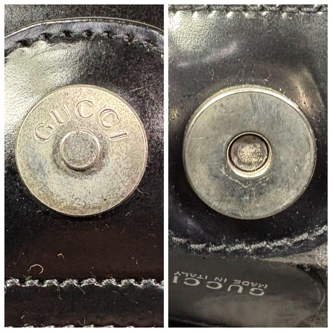 極美品　GUCCI グッチ パテントレザー ワンショルダーブラック　リペア済み