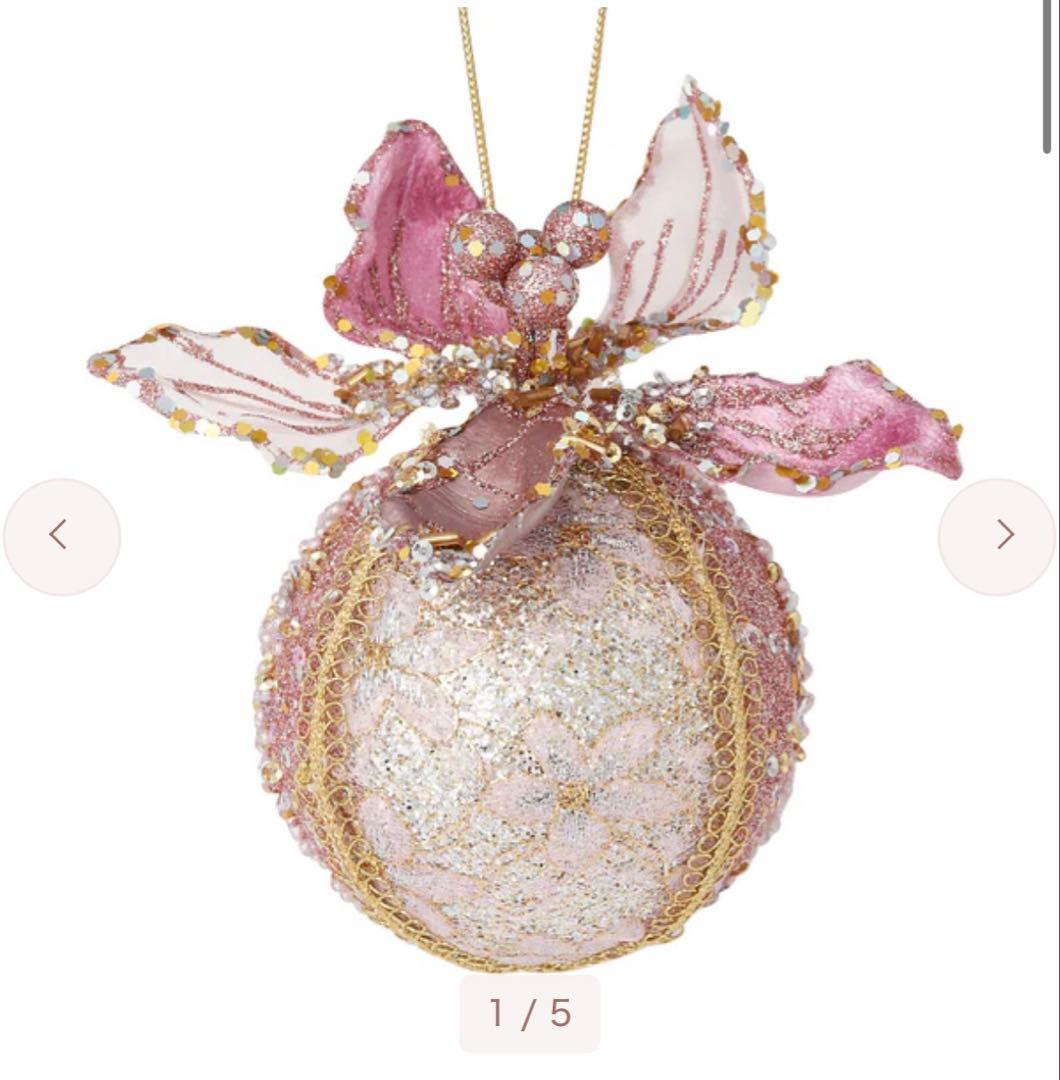 Francfrancファブリックオーナメント レース ピンク