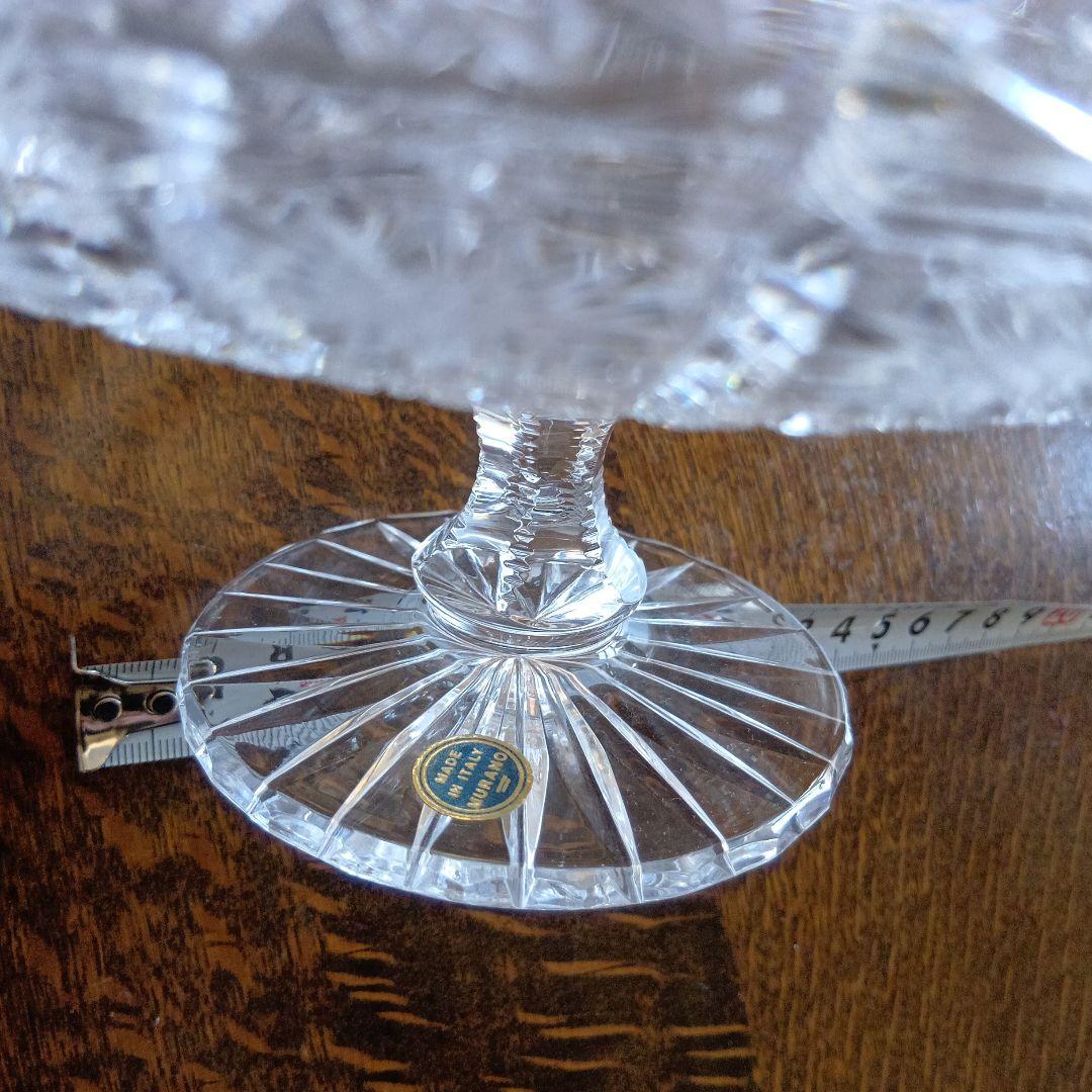 チェコのボヘミアンのクリスタルカットガラスボウル 約20cm