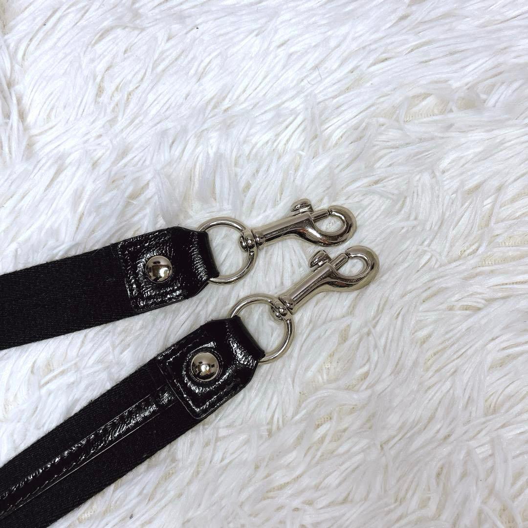 COACH ブラック ショルダーバッグ ポピーシグネチャー 2way チャーム