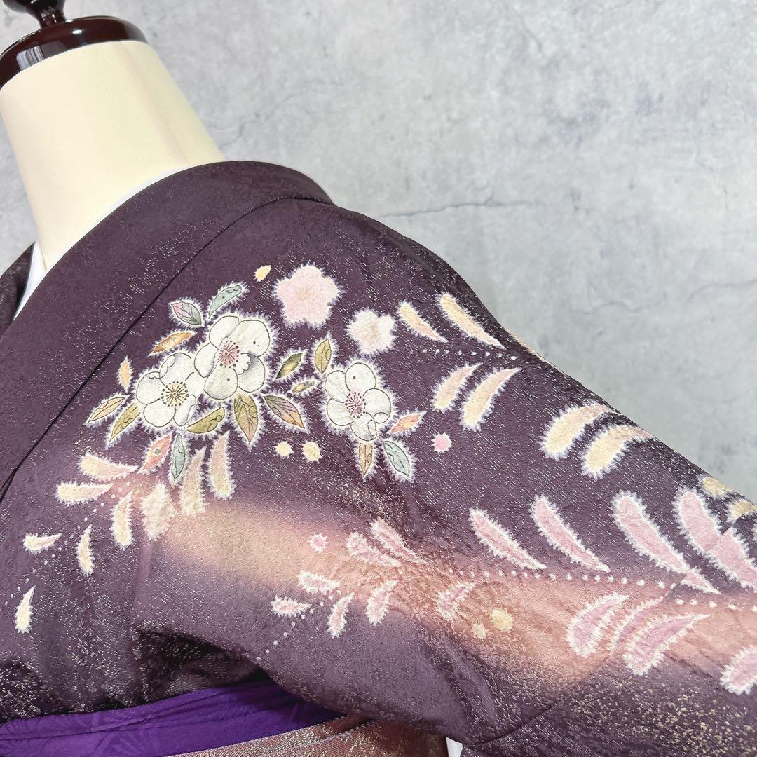 訪問着フルセット　辻ヶ花　翠山　着物　裄丈70 徳永憲峯　豪華　逸品　金通し　紫