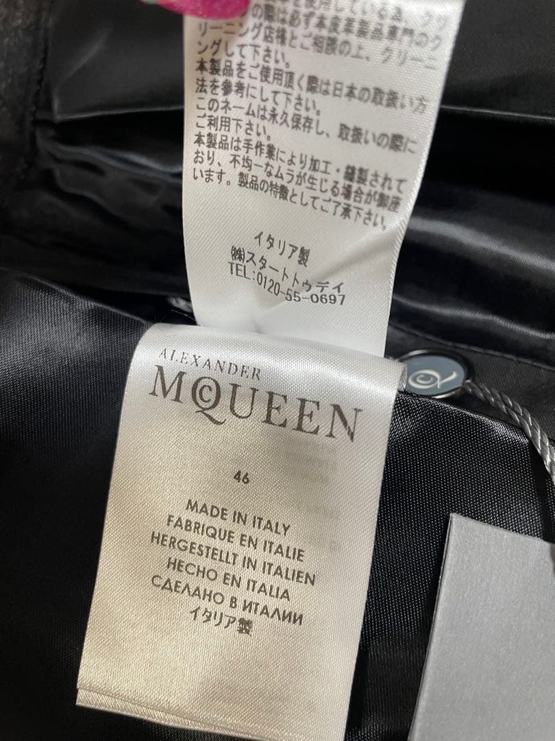 新品タグ付アレキサンダーマックイーンチェックメンズ巻きスカート46イタリア製