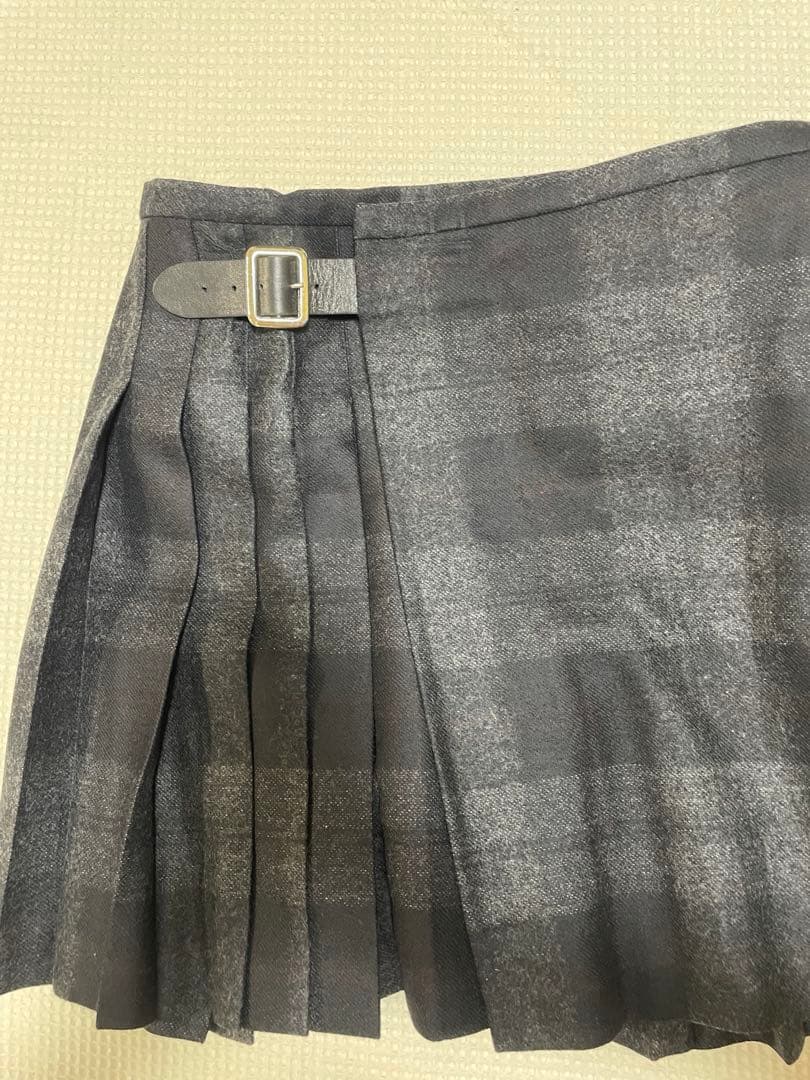 新品タグ付アレキサンダーマックイーンチェックメンズ巻きスカート46イタリア製