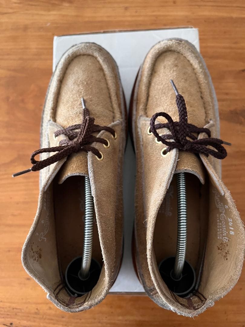 Russell Moccasin ベージュ チャッカ 7E ビブラム 箱付 替紐