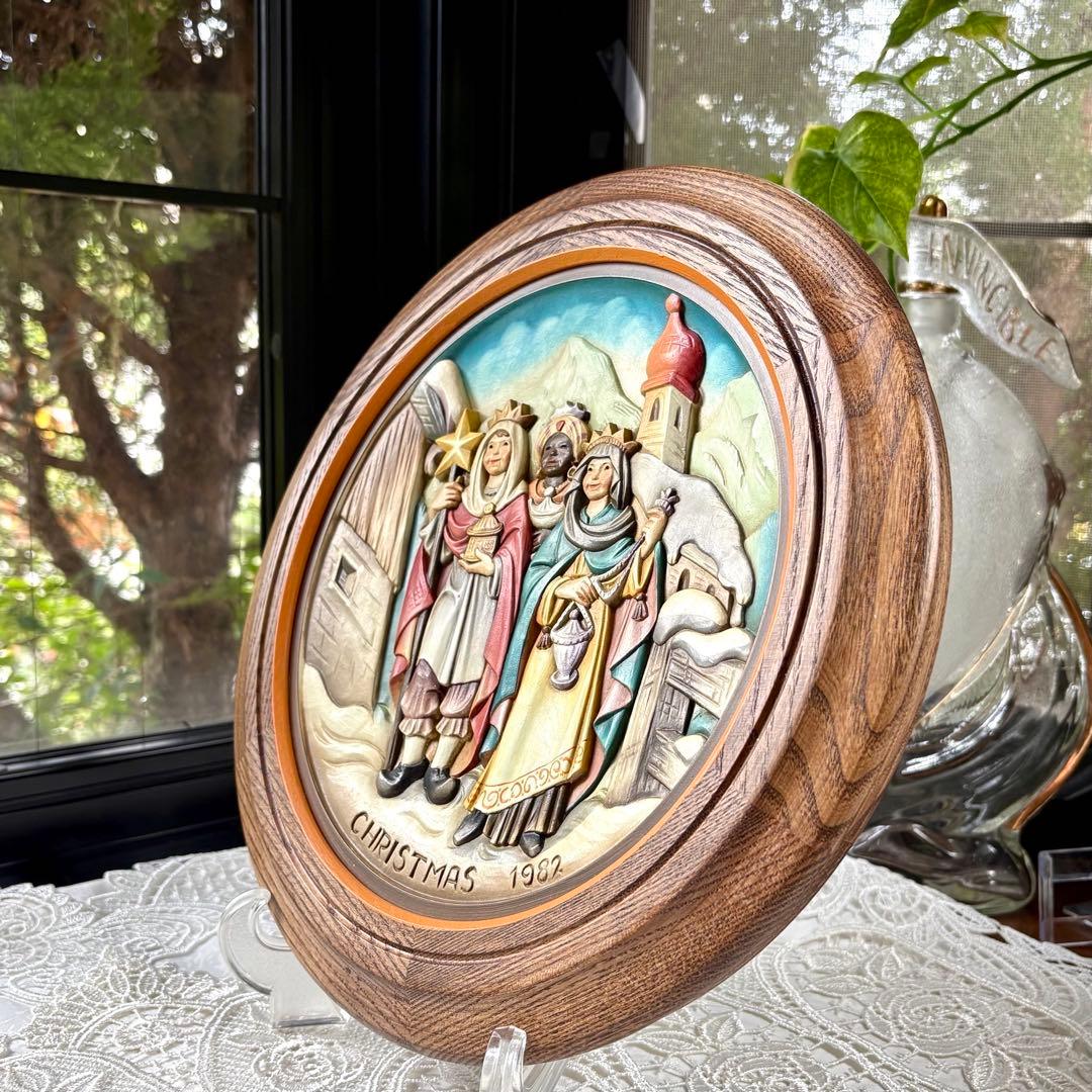 アンリ人形 ANRI 壁掛け　1982年　【クリスマスプレート】