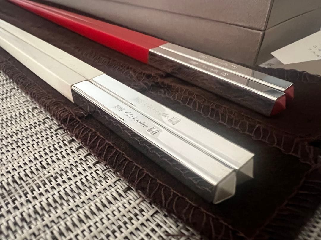 【新品未使用】　Christofle クリストフル　ユニ 箸 クリスマス　お正月