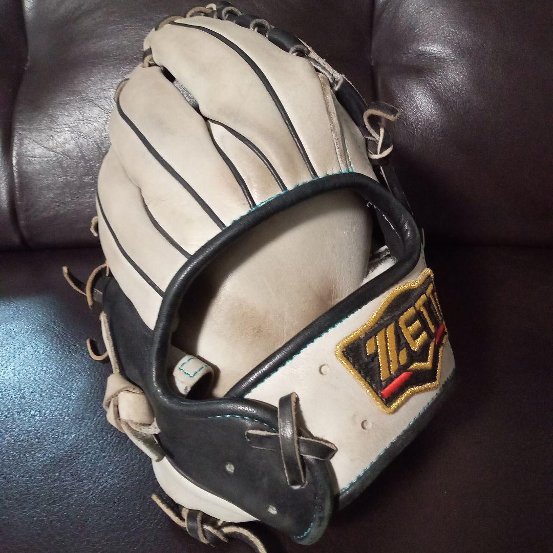 ZETT プロステイタス 軟式グローブ ホワイト/ブラック　源田モデル　内野手用
