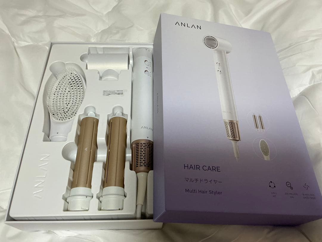 【美人百花掲載】ANLAN マルチドライヤー 大風量 エアカーラー 32mm