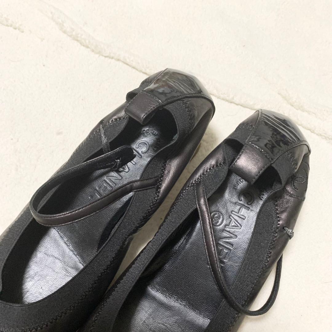 CHANEL シャネル　24.5 ココマーク　バレエ　フラット　ブラック