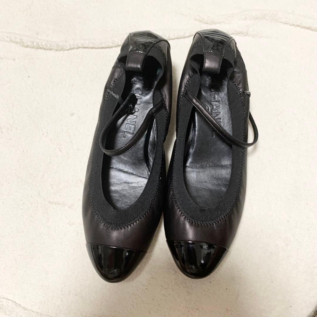 CHANEL シャネル　24.5 ココマーク　バレエ　フラット　ブラック