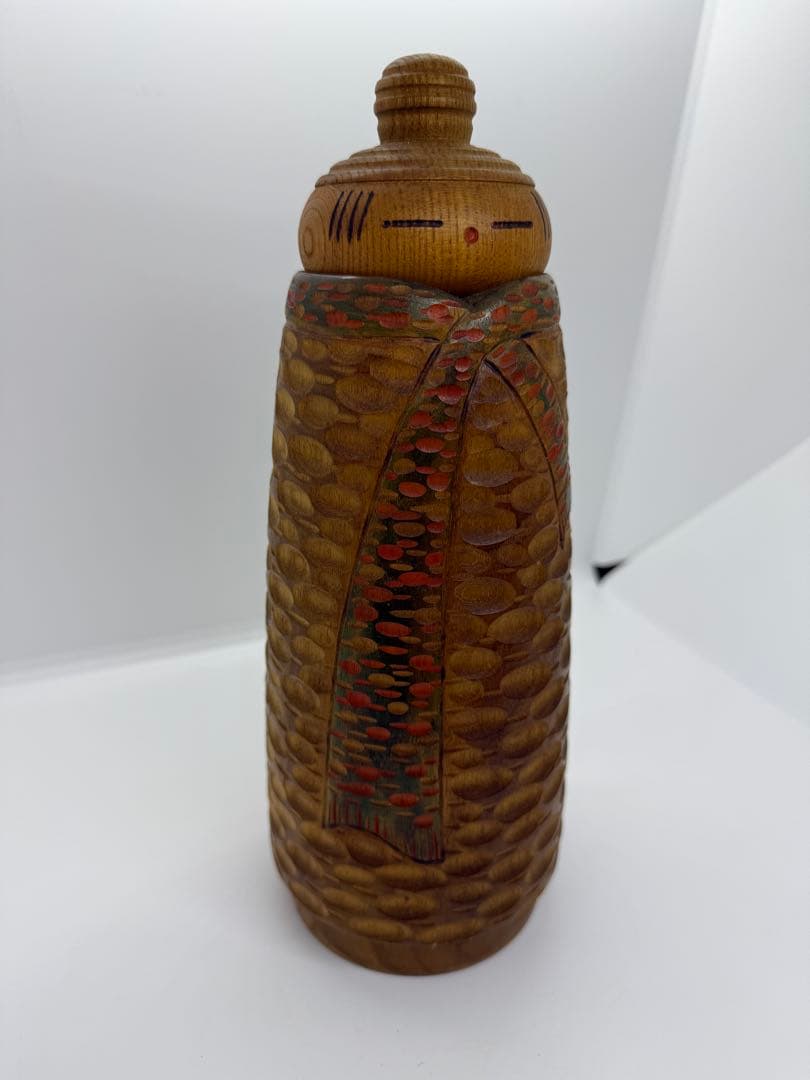 木製 こけし人形 伝統的デザイン 創作こけし　作者あり