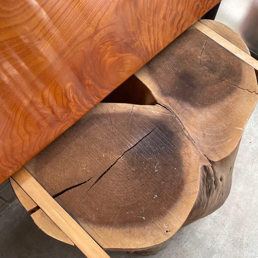 【銘木】欅 無垢一枚板 センターテーブル 注文品 特注品 珍品 昭和レトロ