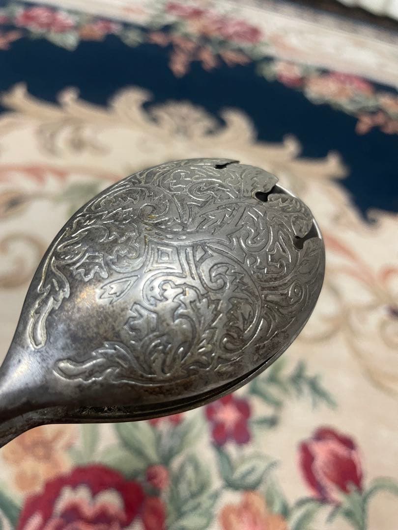 レトロ　セット　ノルウェー製　ピュータースプーン　テーブルスプーン　サラダトング