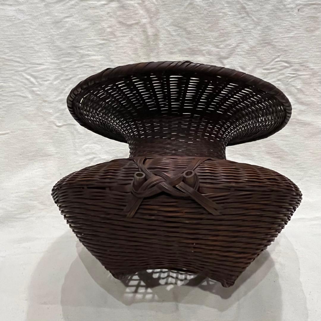 古美術 池坊 生花 牡丹籠 竹籠 唐物 一竜