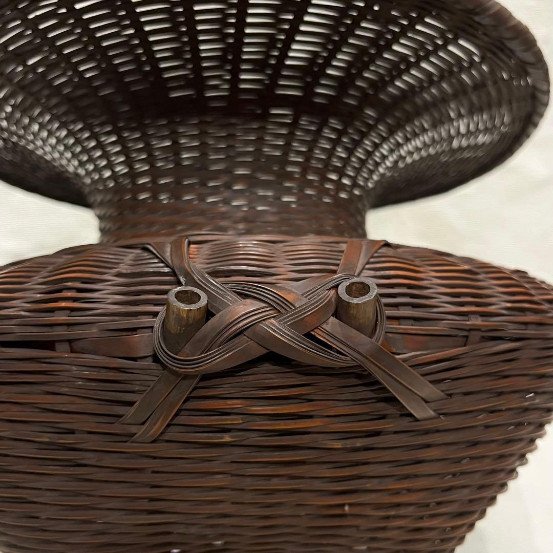 古美術 池坊 生花 牡丹籠 竹籠 唐物 一竜