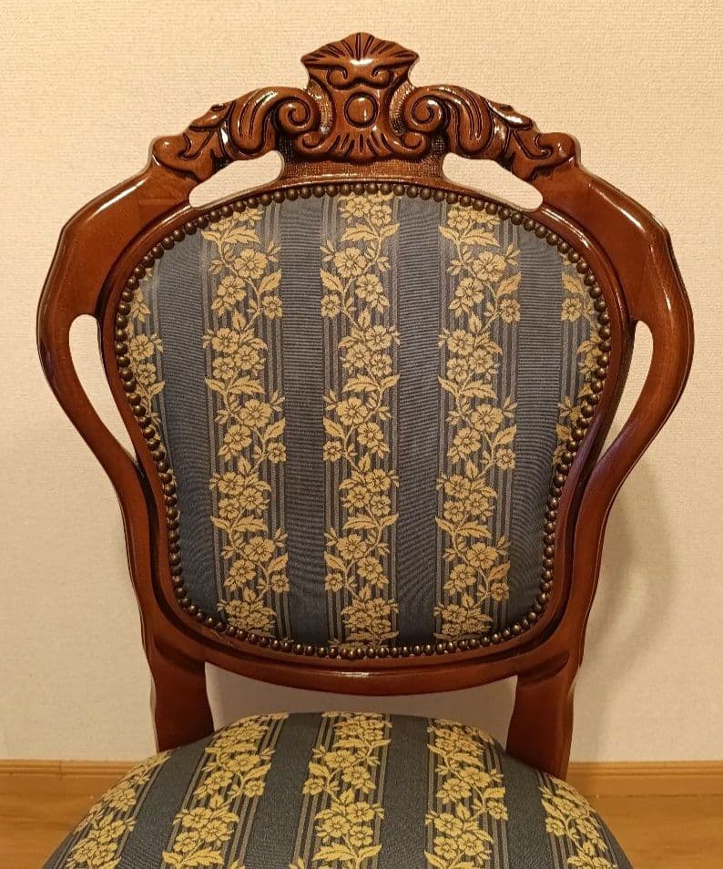 イタリア高級アンティーク調家具 ダイニングチェア リビングチェア 猫脚 B