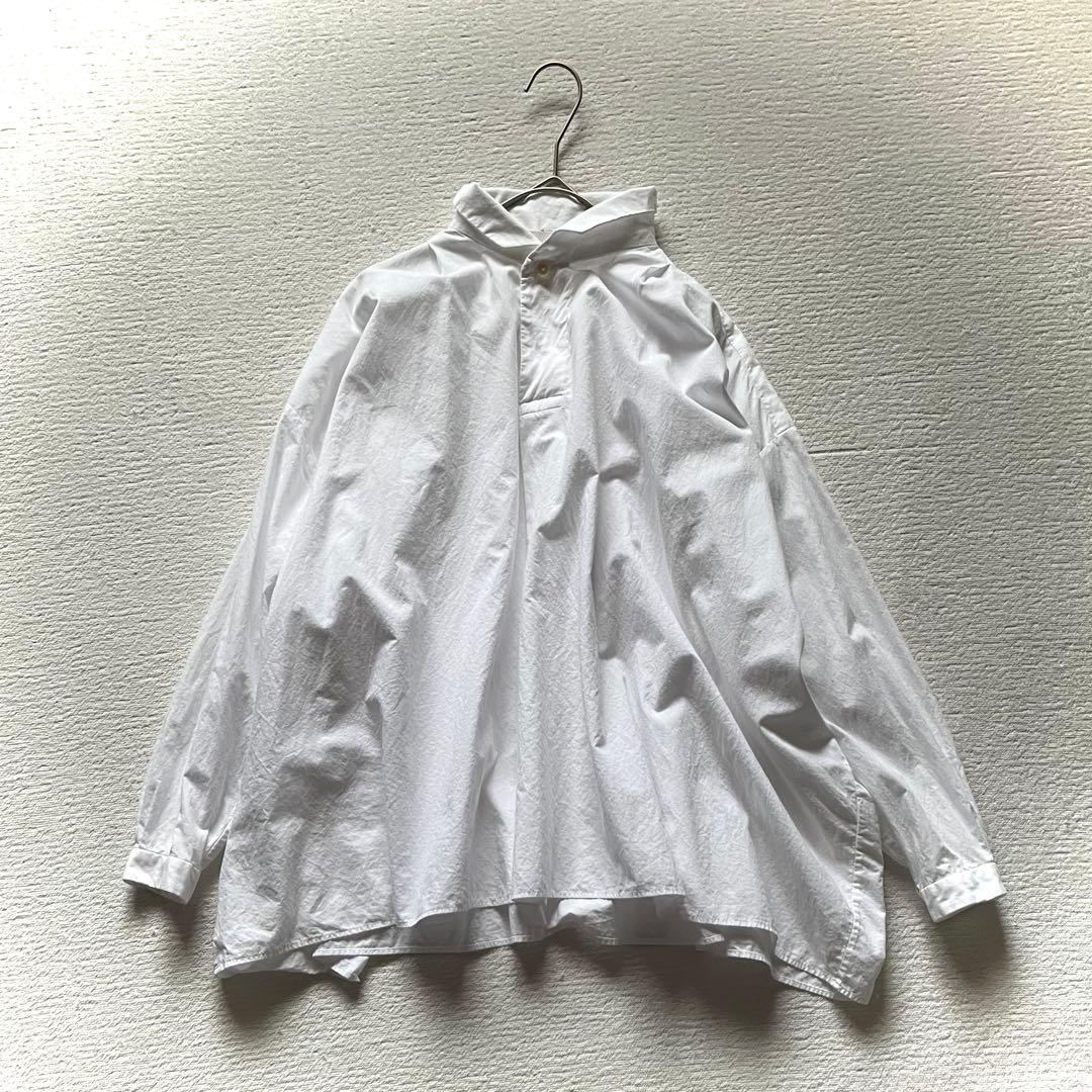 ヤエカ yaeca ギャザー プルオーバー シャツ ブラウス 白 ゆったり