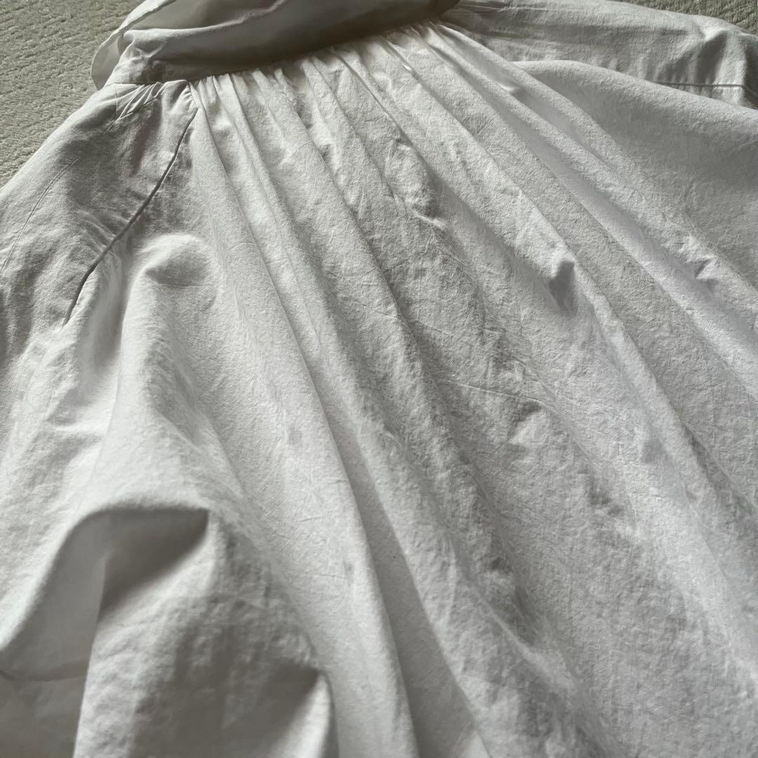 ヤエカ yaeca ギャザー プルオーバー シャツ ブラウス 白 ゆったり