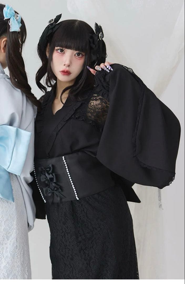 【24h以内発送】 浴衣 地雷系 パンク 黒 y2k 浴衣セット