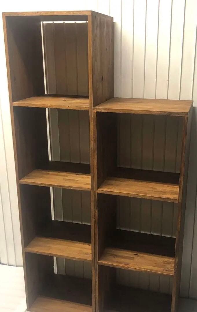 オープンシェルフ チーク古材ラック4段