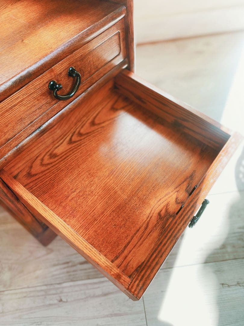 アンティーク　本棚　ケヤキ　箪笥　インテリア　昭和　レトロポップ　美品　無垢