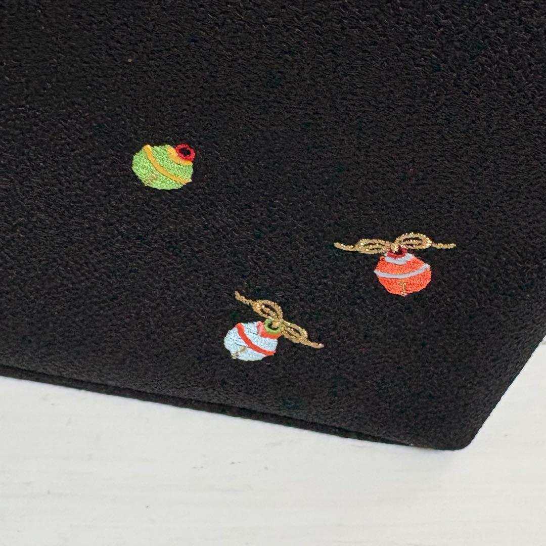 京都 井澤屋 バッグ「小鈴」黒 ちりめん 手提げバック 和装 鈴柄